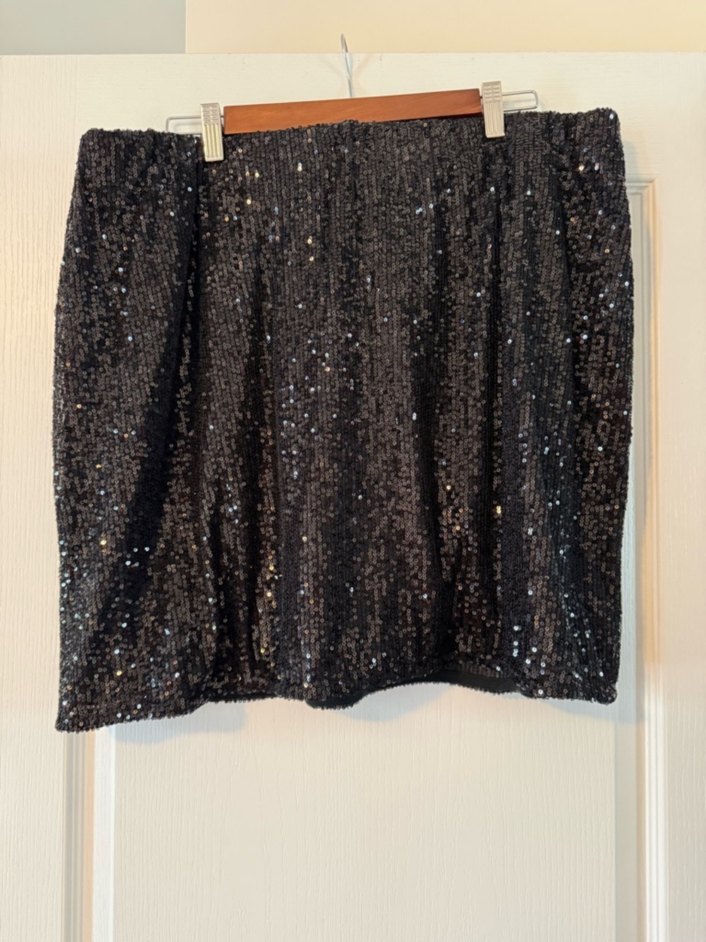 City Chic Black Sequin Mini Skirt Size L/20